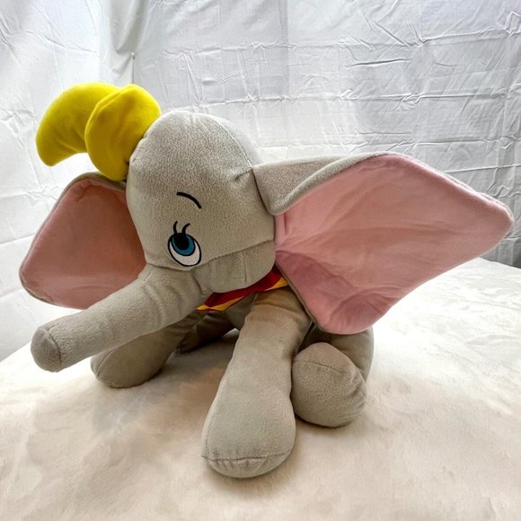 Disney Resorts Dumbo Elephant 15" Plush Stuffed Toy Gray Pink Yellow - Picture 7 of 11